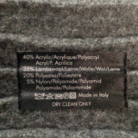 Ribbed Soft Dark Gray Scarf Lambswool - Picture 2 of 5